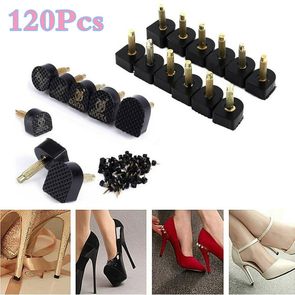6pcs Apricot Black Heel Plates for High-Heeled Shoes Replace Repair 9 Sizes
